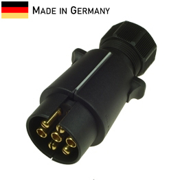 FEP 1541000 - 7-poliger 12 V Anhaengerstecker Kunststoffausfuehrung mit Schnellverschluss (Faltstecker) OHNE Bajonettverriegelung, mit FEP-Logo