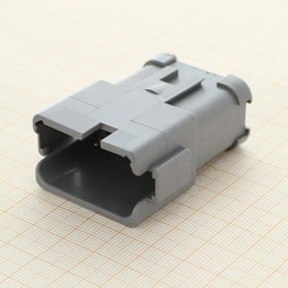 Deutsch DT04-12PA-P016 - 12 way pin receptacle Deutsch DT Series with 12 Pins Busses, Gold Contacts, grey