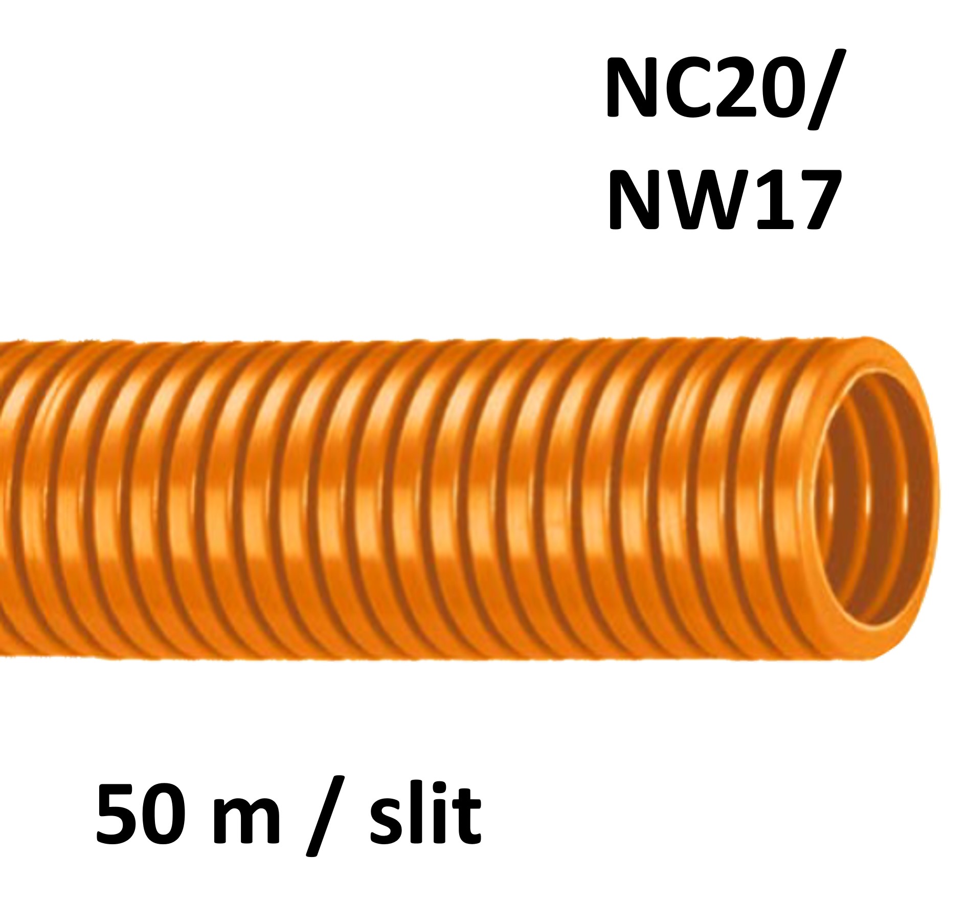 ABB Harnessflex NC20-S/OR/50M - NC Corrugated Standard Tube PA6 orange slit NC20 / NW17 (50 m coil) 