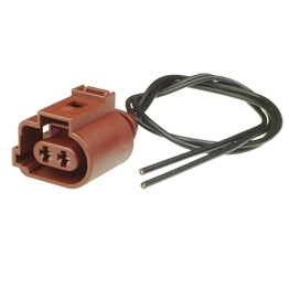 Vormontierter 3B0973722 A - 2-poliger gedichteter weiblicher Stecker mit Kabel, 1-reihig, Kodierung II, (neutral)