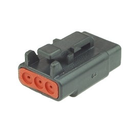 Deutsch DTM06-3S-E004 - 3 Way Plug Deutsch DTM-Series, black