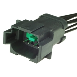 DT04-08PA-CE03-PT - Full assembled 8 Way Receptacle Deutsch DT-Series with Reduced Dia. Seal (E-Seal) and End Cap, black