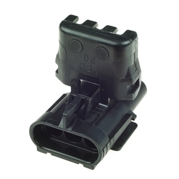 Delphi 12020827 Plug - 3 Way Black Weather Pack Shroud Sealed Male Connector