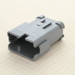 Deutsch DT04-12PA-P026 - 12 way pin receptacle Deutsch DT Series with 2 x 6 Pins Busses, Nickel Contacts, grey