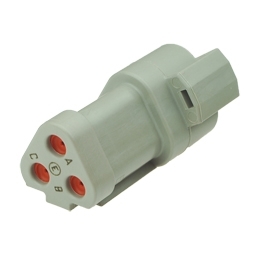 Deutsch DT04-3P-CE01 - 3 Way Receptacle Deutsch DT-Series with Reduced Dia. Seal (E-Seal) and End Cap