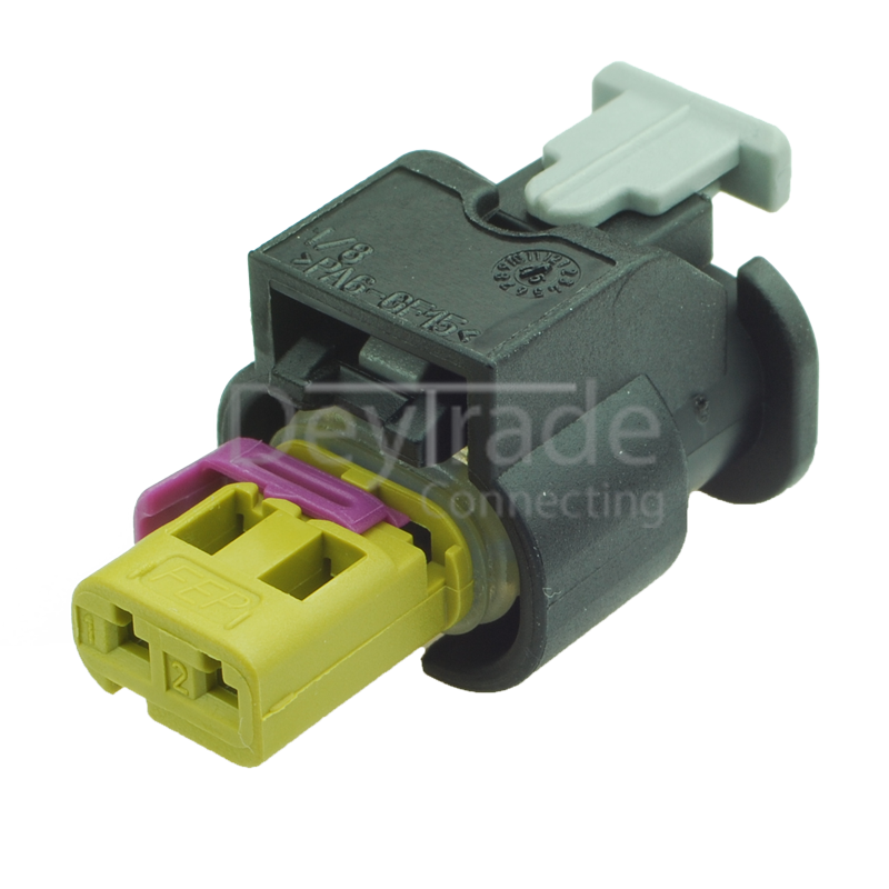 4F0973702A - 2 Way Sealed Fem. Connector 1.2 mm with CPA, 1-row, Cod. A, Variant II, (VW restr.)