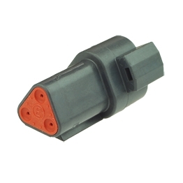 Deutsch DT04-3P-CE02 Stecker - 3-poliges Stiftgehaeuse Deutsch DT-Serie mit reduziertem Dichtungsdurchmesser (E-Seal), schwarz