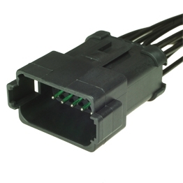 DT04-12PA-CE03-PT - Full assembled 12 Way Receptacle Deutsch DT-Series with Reduced Dia. Seal (E-Seal) and End Cap, black