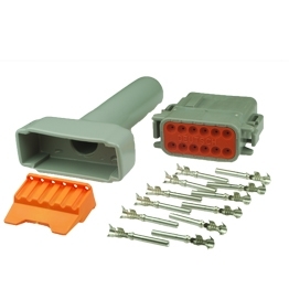 Deutsch Kit: 12-way Receptacle DTM Series with Rubber Boot