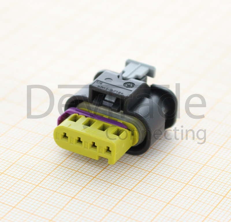 4H0 973 704 C - 4 Way Sealed Fem. Connector 1.2 mm with CPA, 1-row, Cod. A, Variant II, (VW restr.)