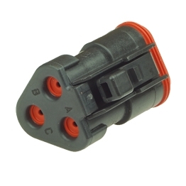 Deutsch DT06-3S-EP06 - 3 Way Plug Deutsch DT-Series with Reduced Dia. Seal (E-Seal) and End Cap