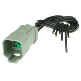 DT04-6P-CE01-PT - Full assembled 6 Way Receptacle Deutsch DT-Series with Reduced Dia. Seal (E-Seal) and End Cap