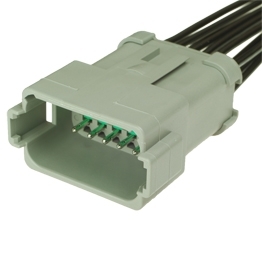 DT04-12PA-CE01-PT - Full assembled 12 Way Receptacle Deutsch DT-Series with Reduced Dia. Seal (E-Seal) and End Cap