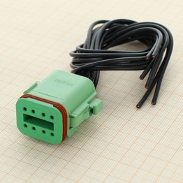 Full assembled DT06-08SC-P012 - 8 Way Green Plug DT-Series with Enhanced Front Seal Retention , C-Keyed