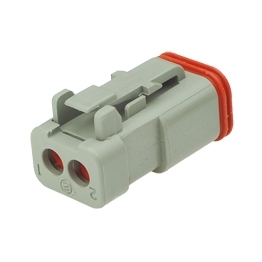 Deutsch DT06-2S-CE01 - 2 Way Plug Deutsch DT-Series with Reduced Dia. Seal (E-Seal) and End Cap