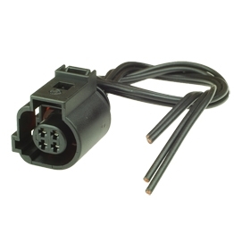 Vormontierter 4B0973712A - 4-poliger gedichteter weiblicher Stecker mit Kabel, 2-reihig, Kodierung II, (neutral)