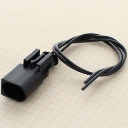 10010059-PT - Full assembled 2 Way Sealed SLK 2,8 Black Male Connector with passive TPA, without CPA, Coding A