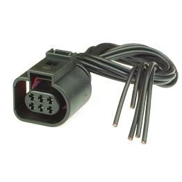 Vormontierter 1J0973713 - 6-poliger gedichteter weiblicher Stecker mit Kabel, 2-reihig, Kodierung I, (neutral)