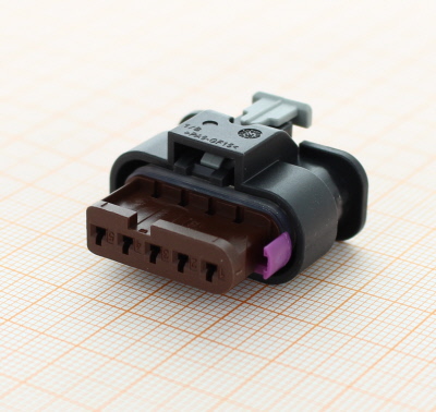 FEP 42862500 - 4M0 973 705 - 5-poliges gedichtetes weibliches Buchsengehaeuse 1.2 mm mit CPA, 1-reihig , Cod. B, Variant I, (VW restr.)
