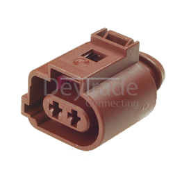 3B0973722 A - 2 Way Sealed Female Connector 2.8 mm, 1-row, Coding II, (VW restricted)