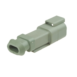 Deutsch DT04-2P-CE04 Stecker - 2-poliges Stiftgehaeuse Deutsch DT-Serie mit reduziertem Dichtungsdurchmesser (E-Seal) und Schrumpfschlauchanschlu