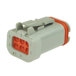 Deutsch DT16-6SA-KP01 - 6 way Plug DT Series with Keying A and End-Cap