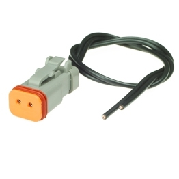 DT06-2S-CE01-PT - Full assembled 2 Way Plug Deutsch DT-Series with Reduced Dia. Seal (E-Seal) and End Cap