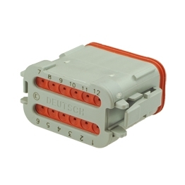 Deutsch DT06-12SA-CE01 - 12 Way Plug Deutsch DT-Series with Reduced Dia. Seal (E-Seal) and End Cap