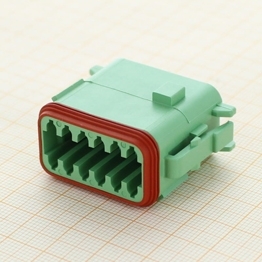 Deutsch DT06-12SC-CE06 - 12-poliges DT Stiftgehaeuse mit reduziertem Dichtungsdurchmesser (E-Seal) und verstaerkter Dichtung, Kodierung C