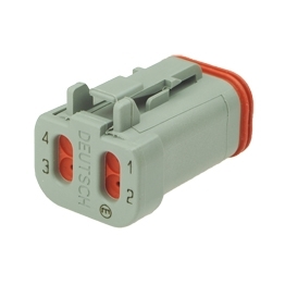 Deutsch DT06-4S-CE01 - 4 Way Plug Deutsch DT-Series with Reduced Dia. Seal (E-Seal) and End Cap