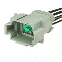 DT04-08PA-CE01-PT - Full assembled 8 Way Receptacle Deutsch DT-Series with Reduced Dia. Seal (E-Seal) and End Cap