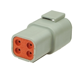 Deutsch DTP04-4P-C015 - 4 Way Receptacle Deutsch DTP-Series with Reduced Dia. Seal (E-Seal)