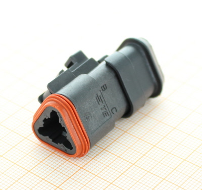 DT06-3S-CE13 Deutsch Stecker - 3-poliger Stecker Deutsch DT-Serie mit reduziertem Dichtungsdurchmesser (E-Seal) verstärkter Dichtung und Schrumpfschlauchanschluss