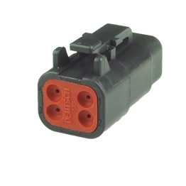 Deutsch DTM06-4S-E004 - 4 Way Plug Deutsch DTM-Series, black