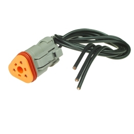 DT06-3S-CE01-PT - Full assembled 3 Way Plug Deutsch DT-Series with Reduced Dia. Seal (E-Seal) and End Cap