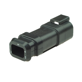 Deutsch DT04-4P-CE09 - 4 Way Receptacle Deutsch DT-Series with Reduced Dia. Seal (E-Seal) and Shrink Boot Adapter, black