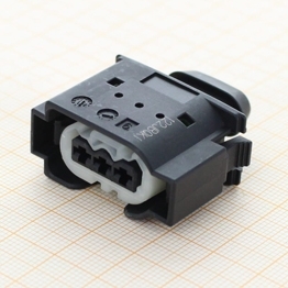 Kostal 9441382 - 3-poliges schwarzes gedichtetes SLK 2,8 Buchsengehaeuse, Kodierung B