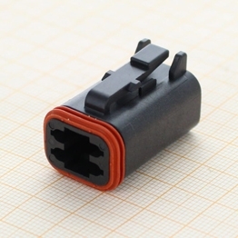 Deutsch DT06-4S-E004 - 4 Way Plug Deutsch DT-Series, black