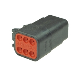 Deutsch DTM06-6S-E004 - 6 Way Plug Deutsch DTM-Series, black