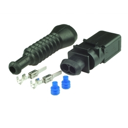 Kit of 8D0 973 822 - 2 Way Sealed Male Connector 2.8 mm, 1-row with Rubber Boot for 1 mm2