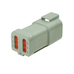 Deutsch DT04-6P-CE01 - 6 Way Receptacle Deutsch DT-Series with Reduced Dia. Seal (E-Seal) and End Cap