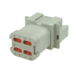 Deutsch DT04-08PA-CE01 - 8 Way Receptacle Deutsch DT-Series with Reduced Dia. Seal (E-Seal) and End Cap