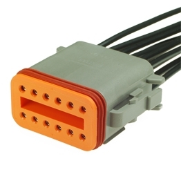 DT06-12SA-C015-PT - Full assembled 12 Way Plug Deutsch DT-Series with Reduced Dia. Seal (E-Seal)