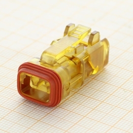 Deutsch DT06-2S-SDT-CE27 - 2-poliges transparentes DT Stiftgehaeuse mit reduziertem Dichtungsdurchmesser (E-Seal), verstaerkter Dichtung und Endkappe