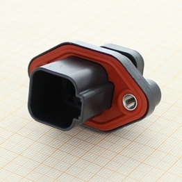 Deutsch DT04-6P-CL09 - 6 way Male Deutsch DT Connector with Sealed Flange, End Cap and Reduced Dia. Seals