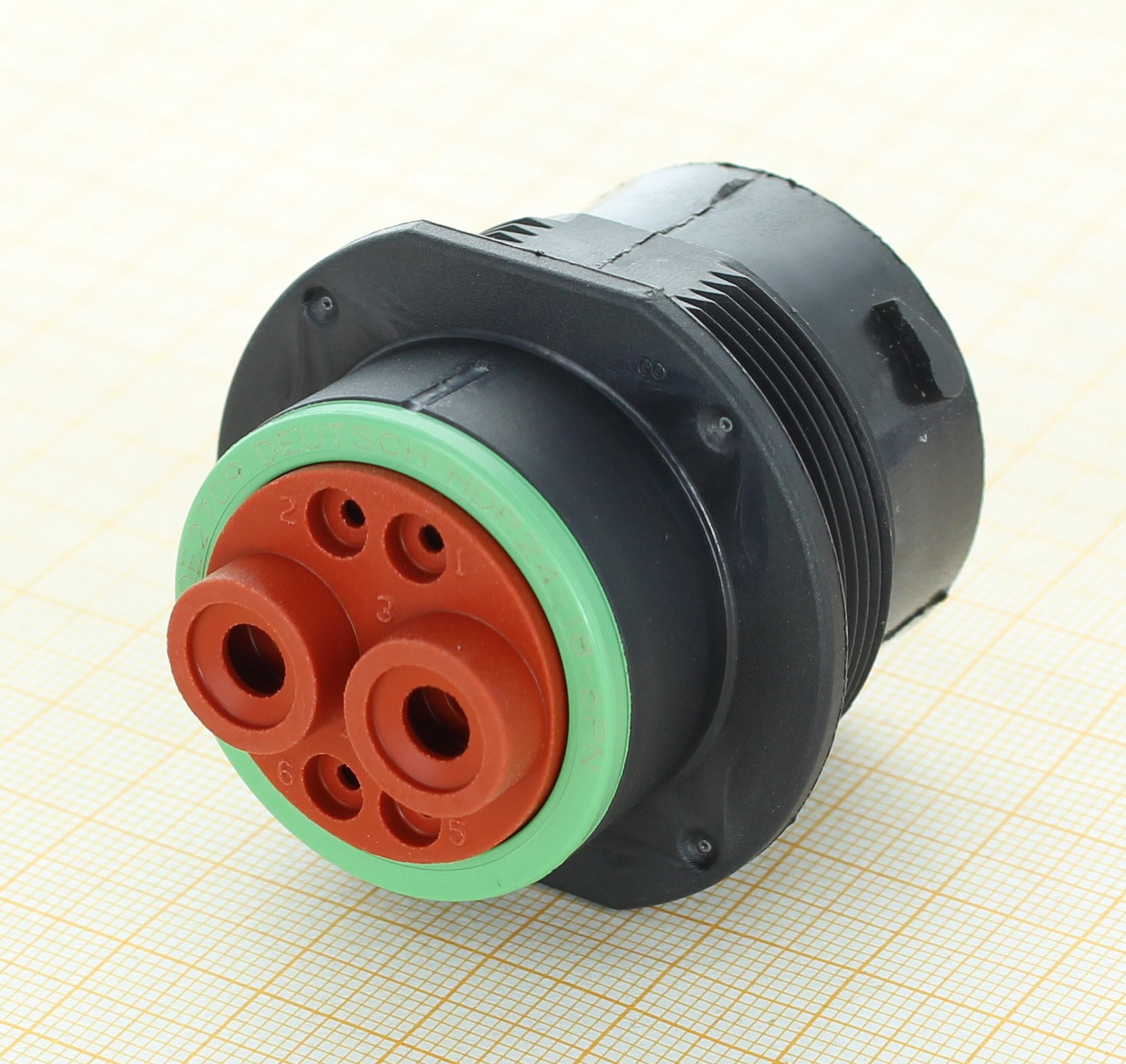 Deutsch HDP24-18-6PN - 6 Way HDP20-Series Receptacle Connector, N-Seal, Flange