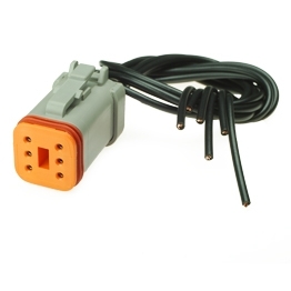 DT06-6S-CE01-PT - Full assembled 6 Way Plug Deutsch DT-Series with Reduced Dia. Seal (E-Seal) and End Cap