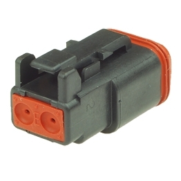 Deutsch DT06-2S-CE06 - 2 Way Plug Deutsch DT-Series with Reduced Dia. Seal (E-Seal) and Enhanced Seal Retention