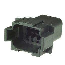 Deutsch DT04-08PB - 8 way pin receptacle Deutsch DT Series, black, Keying B