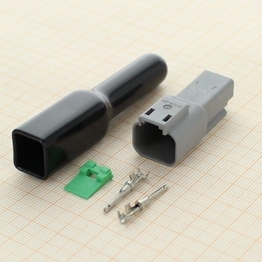 DT04-2P-Plast-Kit - Deutsch Kit: 2 Way Receptacle Deutsch DT-Set with Plastisol Boot